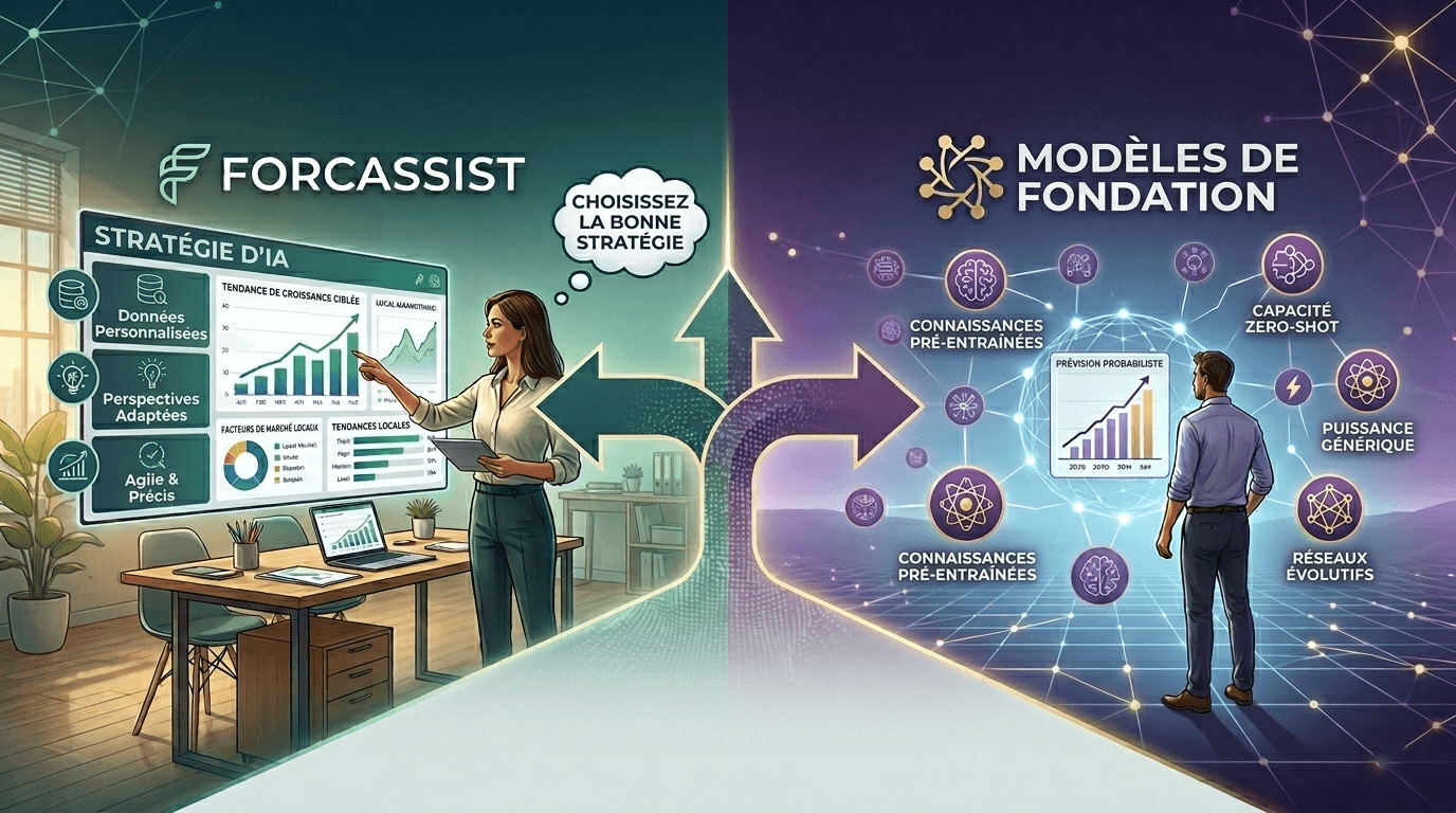Forcassist vs modèles fondamentaux : choisir une IA de prévision stratégique adaptée aux PME